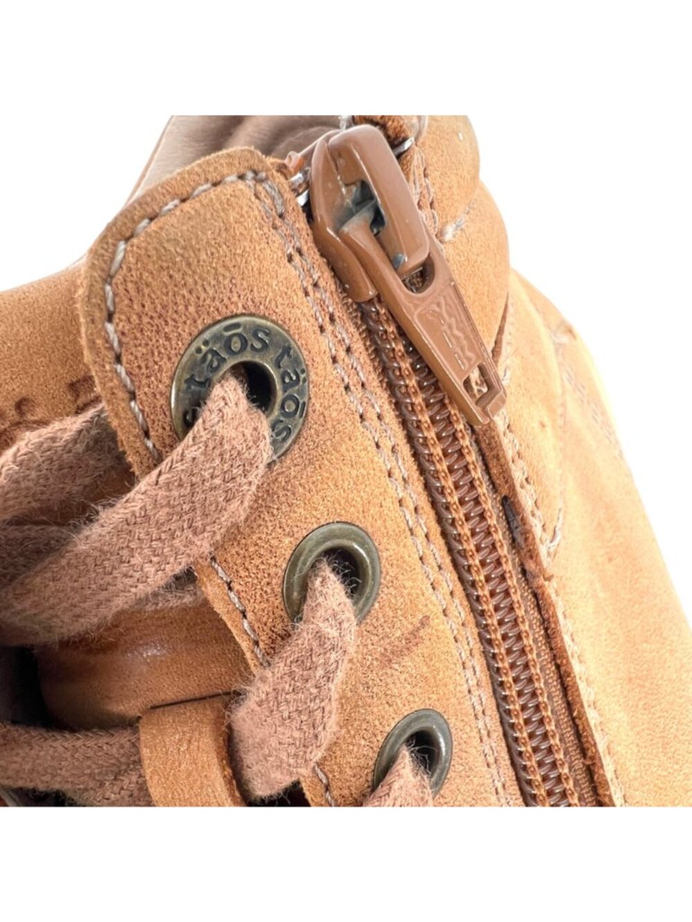 Taos Winner Leather High-Top Comfort Sneakers Side Zipper Cognac Brown Size 7.5 - Picture 13 of 14